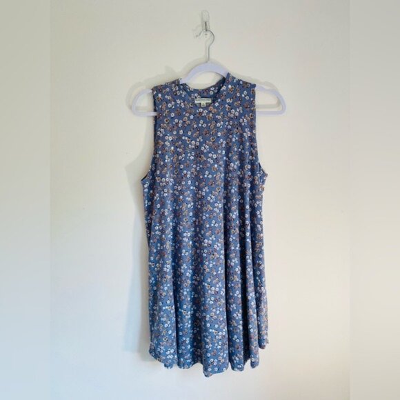 Earthbound Trading Co. Sleeveless Mock Neck Floral Dress Size L - Picture 1 of 8
